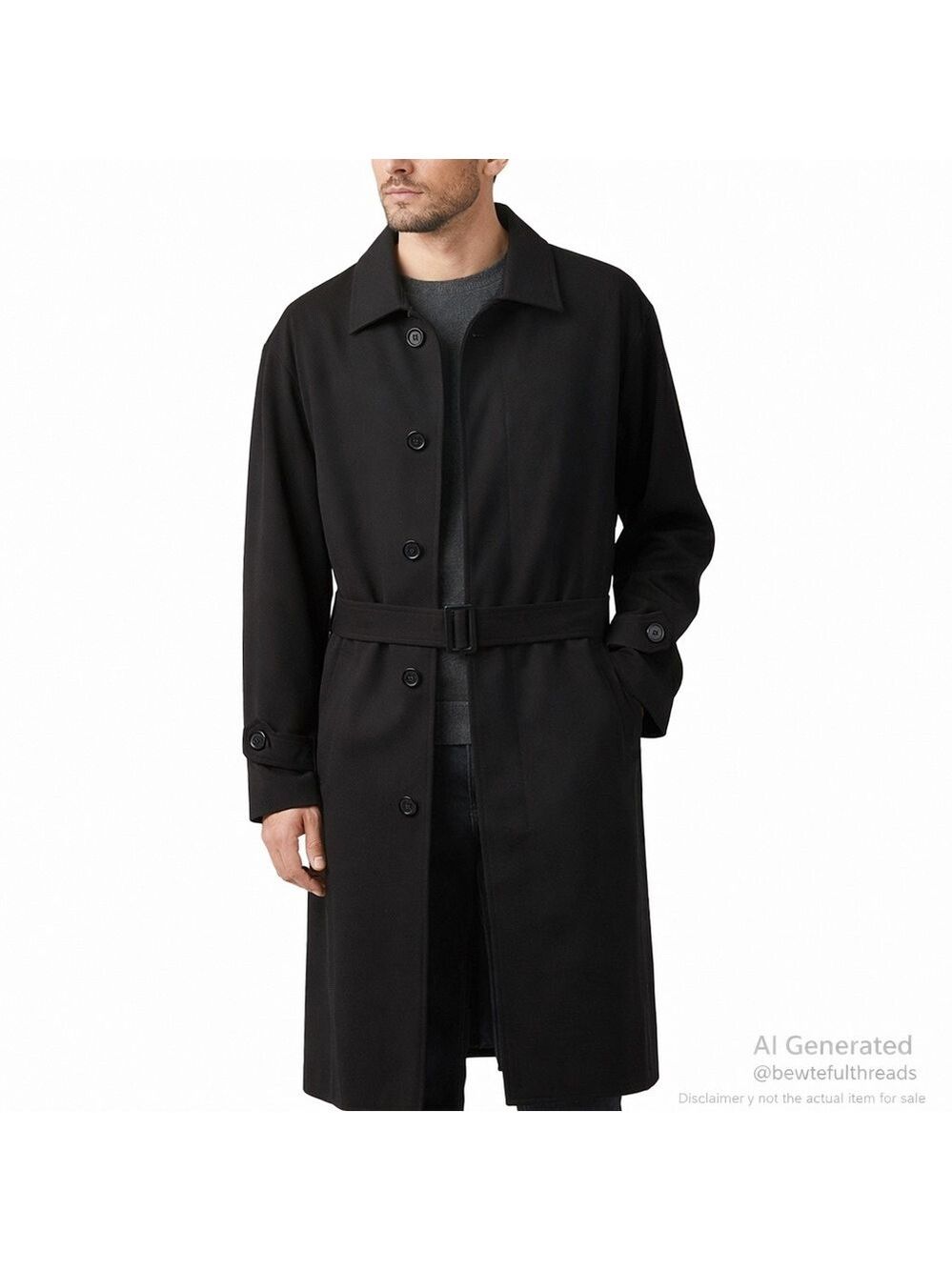 Fil à Fil Platinum L Black Trench Coat Zip-In Wool Lining Vintage